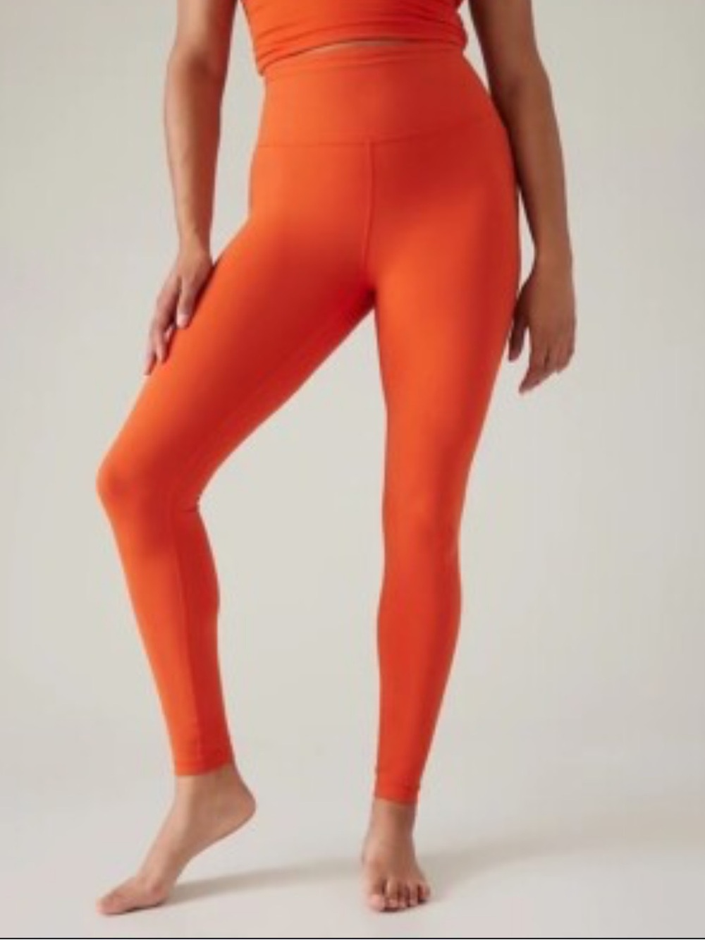 Athleta High-Waist Orange Active Leggings EUC